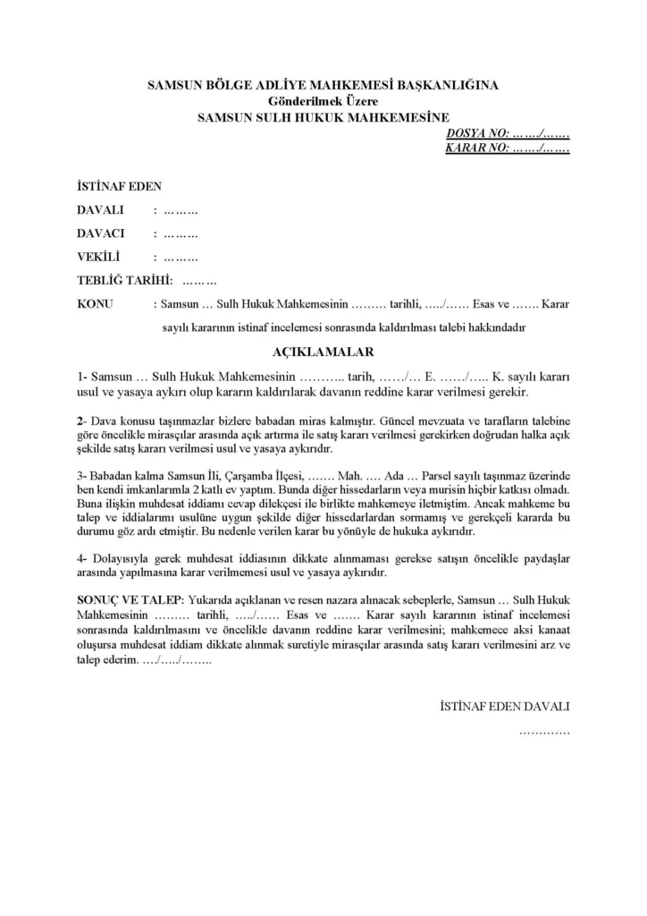 ortakligin_giderilmesi_izale-i_suyu_satis karari-istinaf_dilekcesi_ornegi-webP